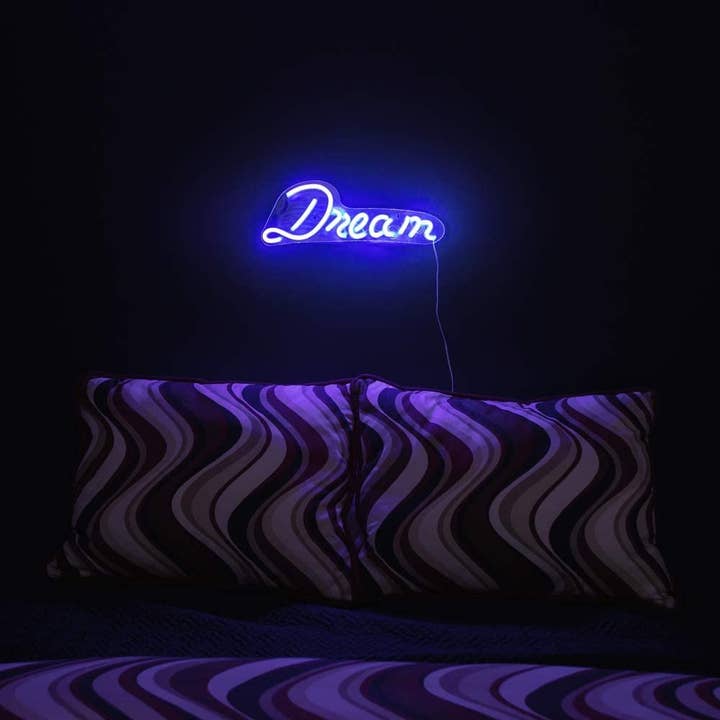 Isaac Jacobs International - Wholesale Neon Sign - Isaac Jacobs 17x6 LED Neon Blue “Dream” Wall Sign