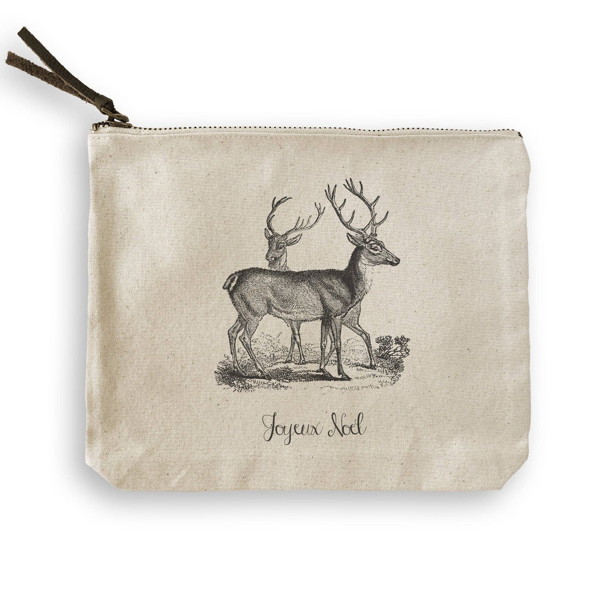 French Graffiti - Wholesale Theedoek - Grijs vintage hert met Joyeux Noel7