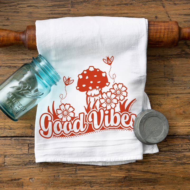 Mushroom Tea Towels – Cottagecore Kitchen Decor for wholesale by Two Little Fruits