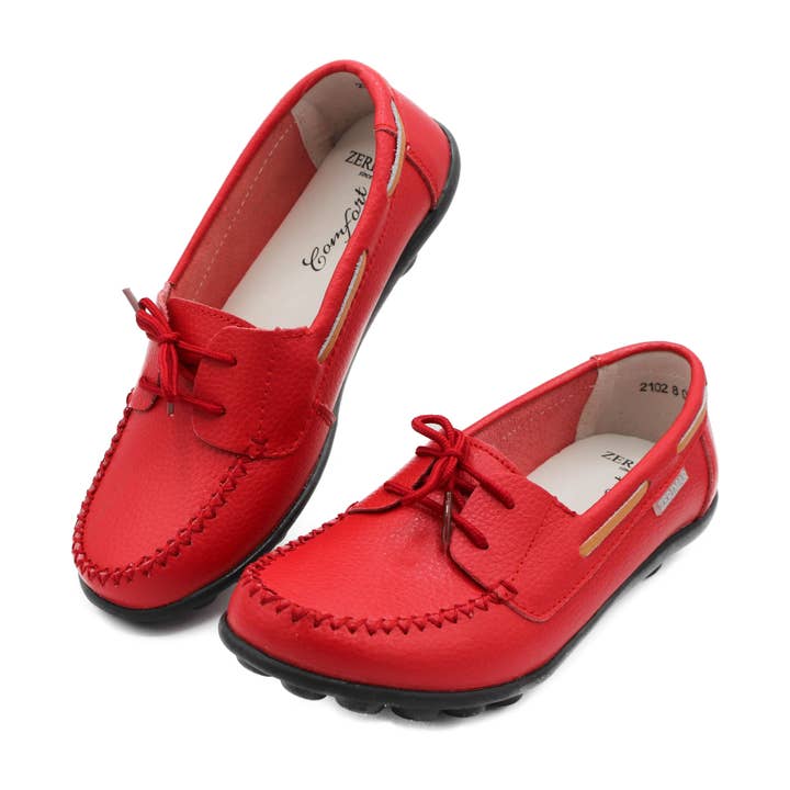Red Zerimar Women's Leather Loafers - Comfort Dress Shoes,Red for wholesale on Faire3