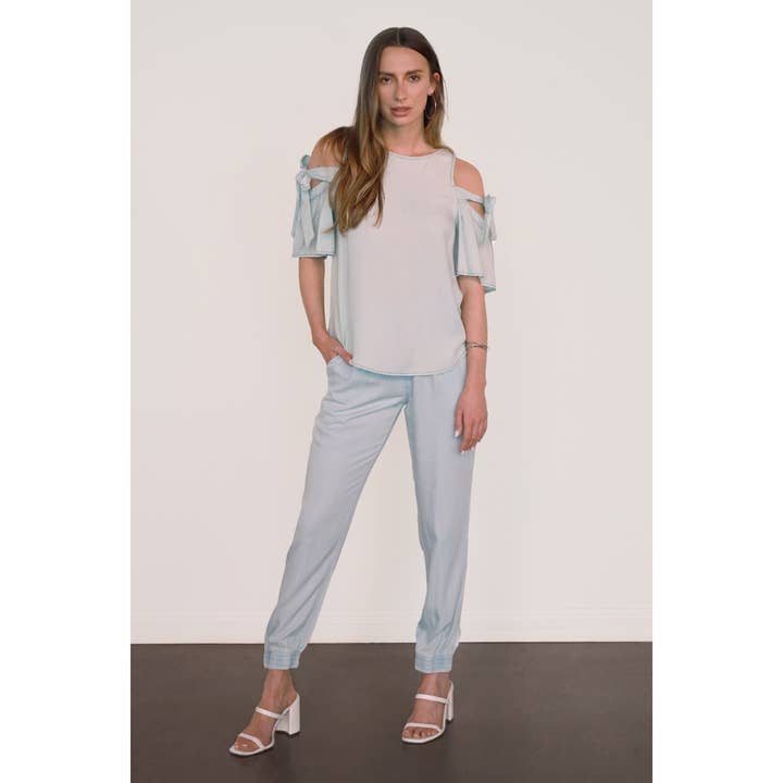 Manga Ombro Fria Gola Tencel por atacado de Naked Zebra Rack