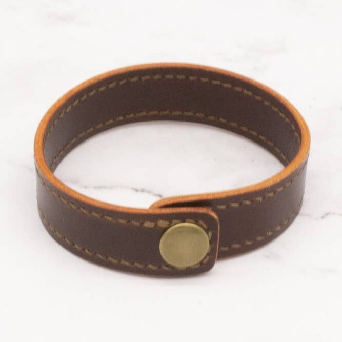 Leather Bracelet with Snap for wholesale by Arbor Trading Post