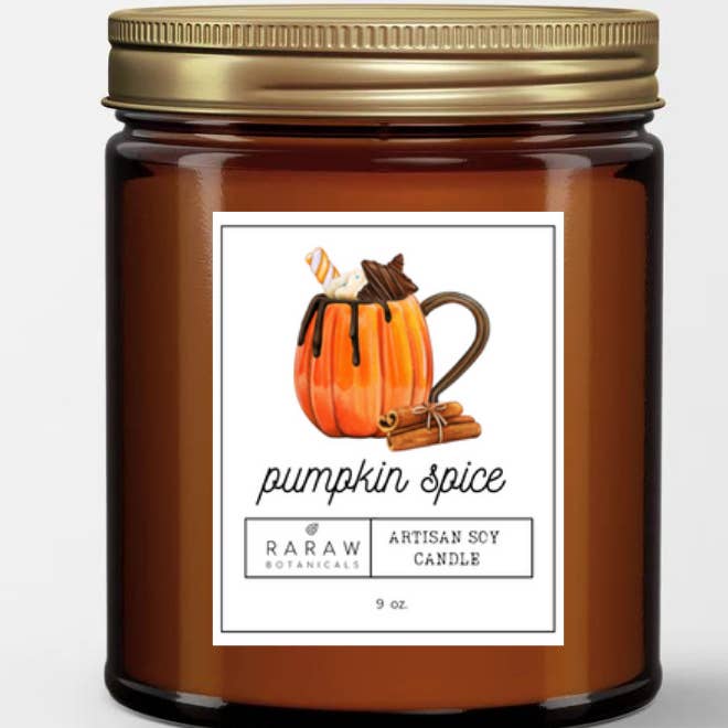 Candela di spezie alla zucca per la vendita all'ingrosso da parte di Raraw Botanicals