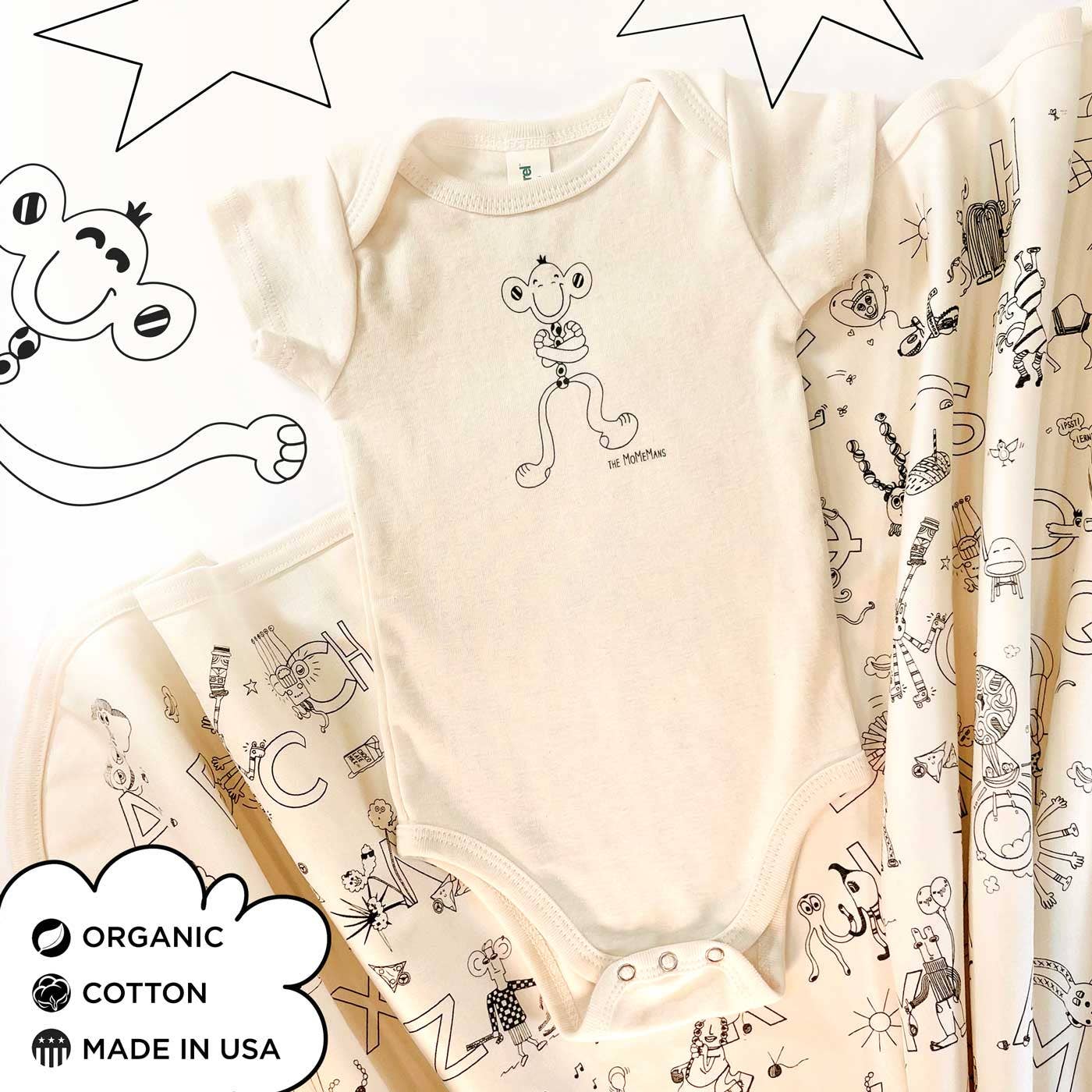 The MoMeMans - Wholesale Bodysuit (Non-Footed) - Baby - Organic Cotton Baby Onesies29