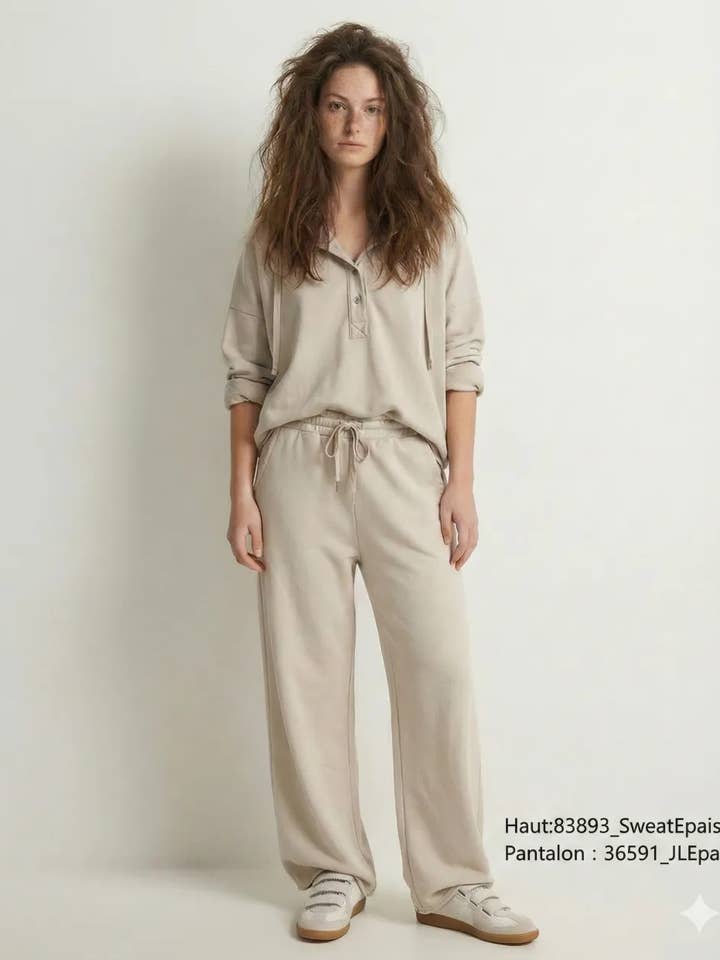 Mimi & Gogo – Großhandel Hoodie – Damen – Kapuzenpullover mit Knopfleiste @83893_DickerPullover11