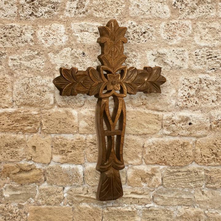 Wilco Home - Wholesale Wall cross - San Angelo Carved Wood Wall Cross0