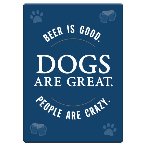 Rektangelmagnet - Öl är bra. Hundar är fantastiska. för wholesale av Dog Speak