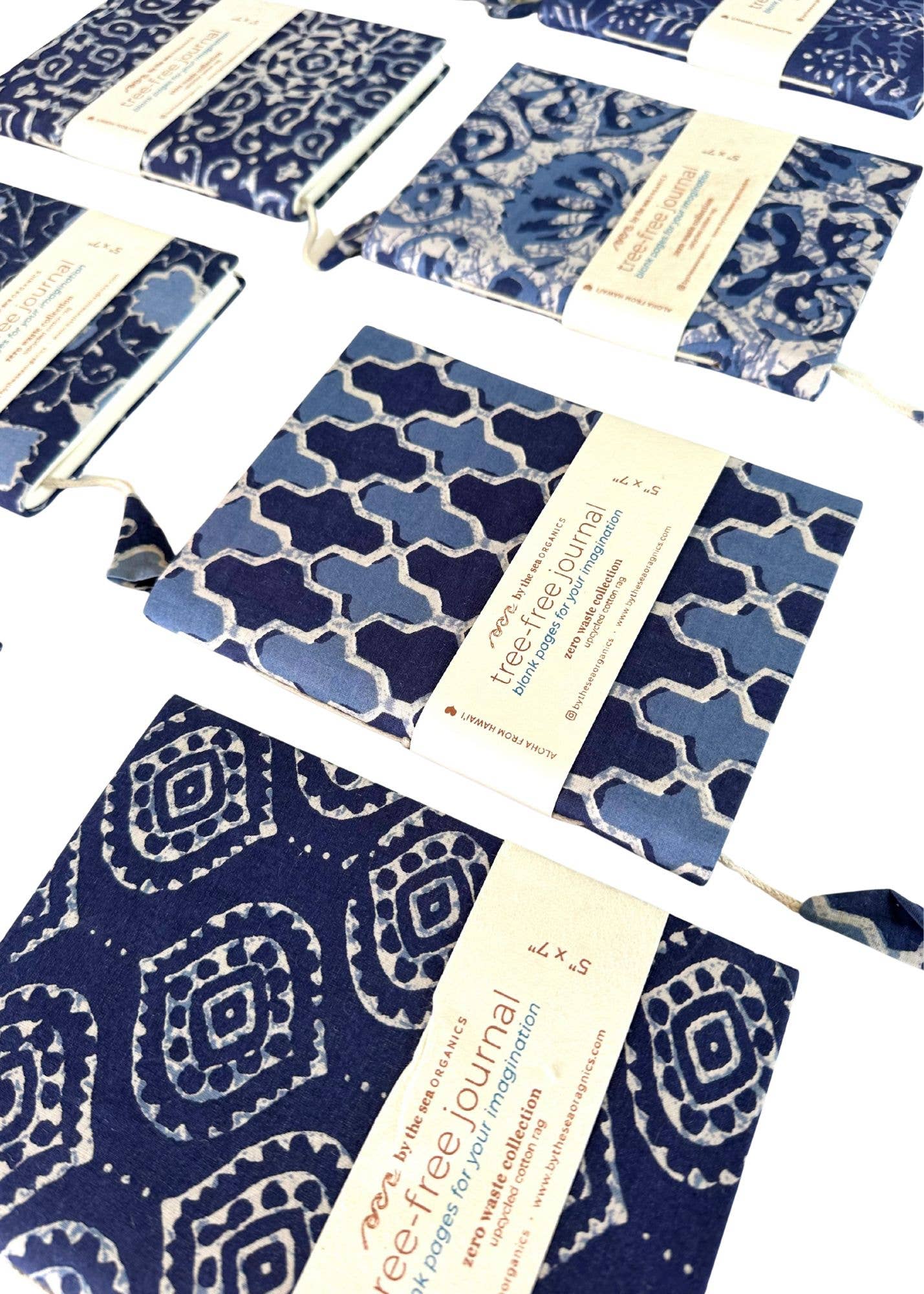 By The Sea Organics - Wholesale Journal/Diary - COTTON JOURNAL INDIGO COLLECTION -  5" x 7"3