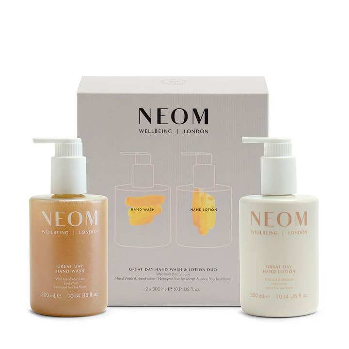 Great Day Exfoliating Hand Wash & Lotion Duo for wholesale by Neom Wellbeing