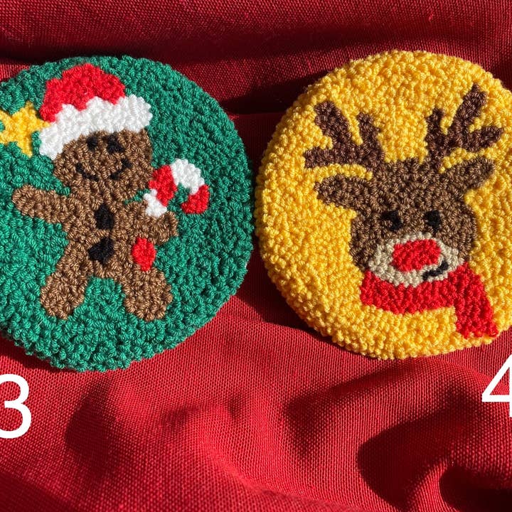 Fireflypunch - Vendita all'ingrosso Sottobicchiere - Sottobicchieri da caffè natalizi, Babbo Natale, decorazioni per feste di Natale