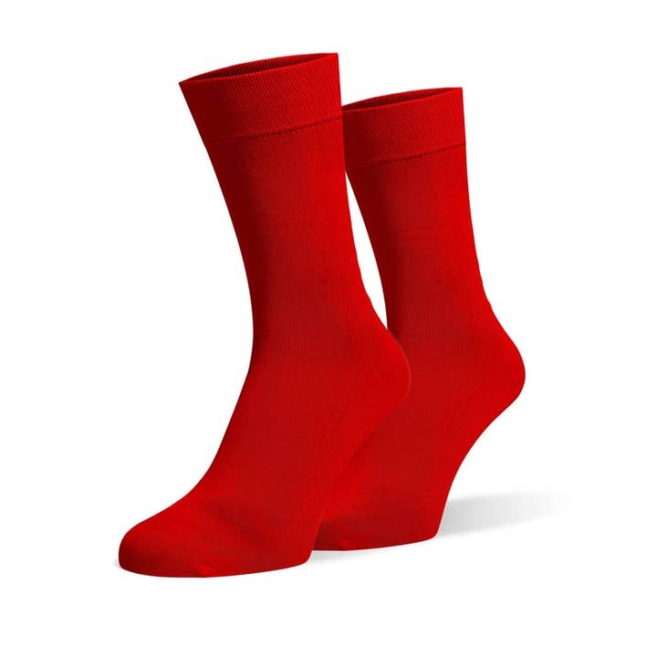 ONESCK - Wholesale Socks - Unisex - Red Organic Cotton Crew Socks0