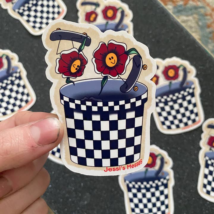 Jessi's Messes - Wholesale Sticker - Skateboarding Flowers Sticker