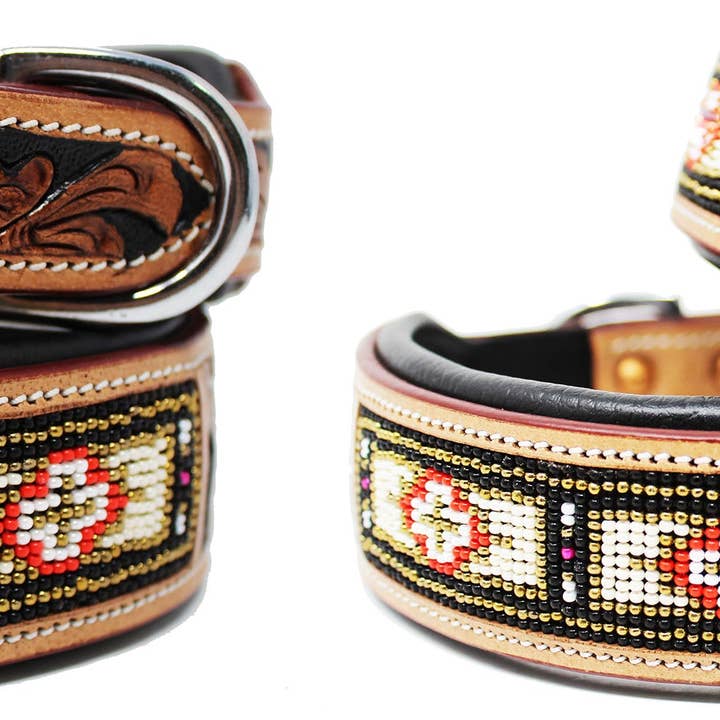 Dog Puppy Collar Cow Leather Adjustable Padded Canine 6076 for wholesale by Challenger