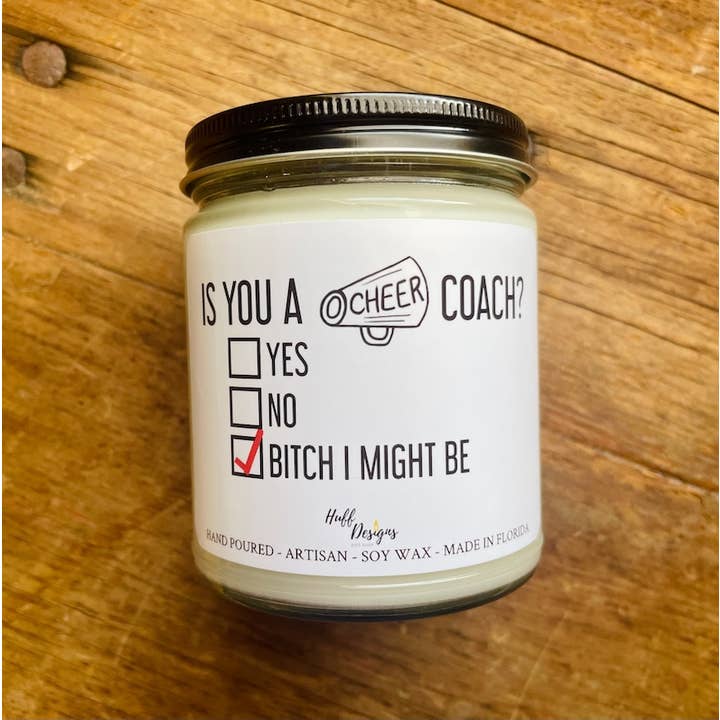 Sei un cheer coach? Candela di soia, regalo Cheer Coach per la vendita all'ingrosso da parte di Huff Designs Candle Co