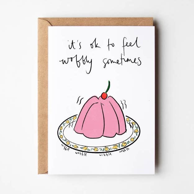 It's Ok to Feel Wobbly - Thinking of You Funny Card for wholesale by Bellynam Studio