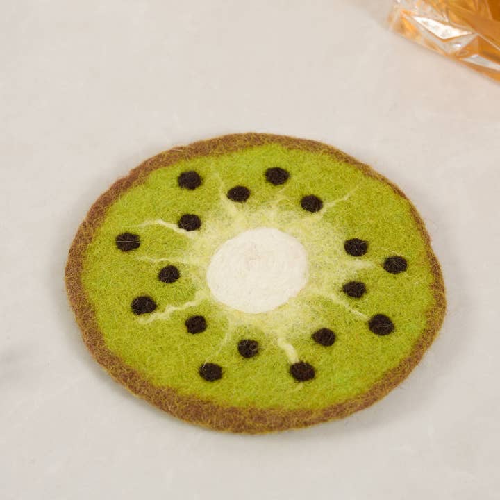 Sparkle Being - Wholesale Coasters - Handcrafted Wool Felt Fruits Coasters - Avocado, Apple, Kiwi2