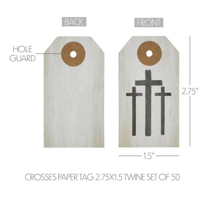 VHC Brands - Vente Textes pour étiquette cadeau - Célébrez les étiquettes en papier avec croix et ficelle 2,75x1,5 - Lot de 503