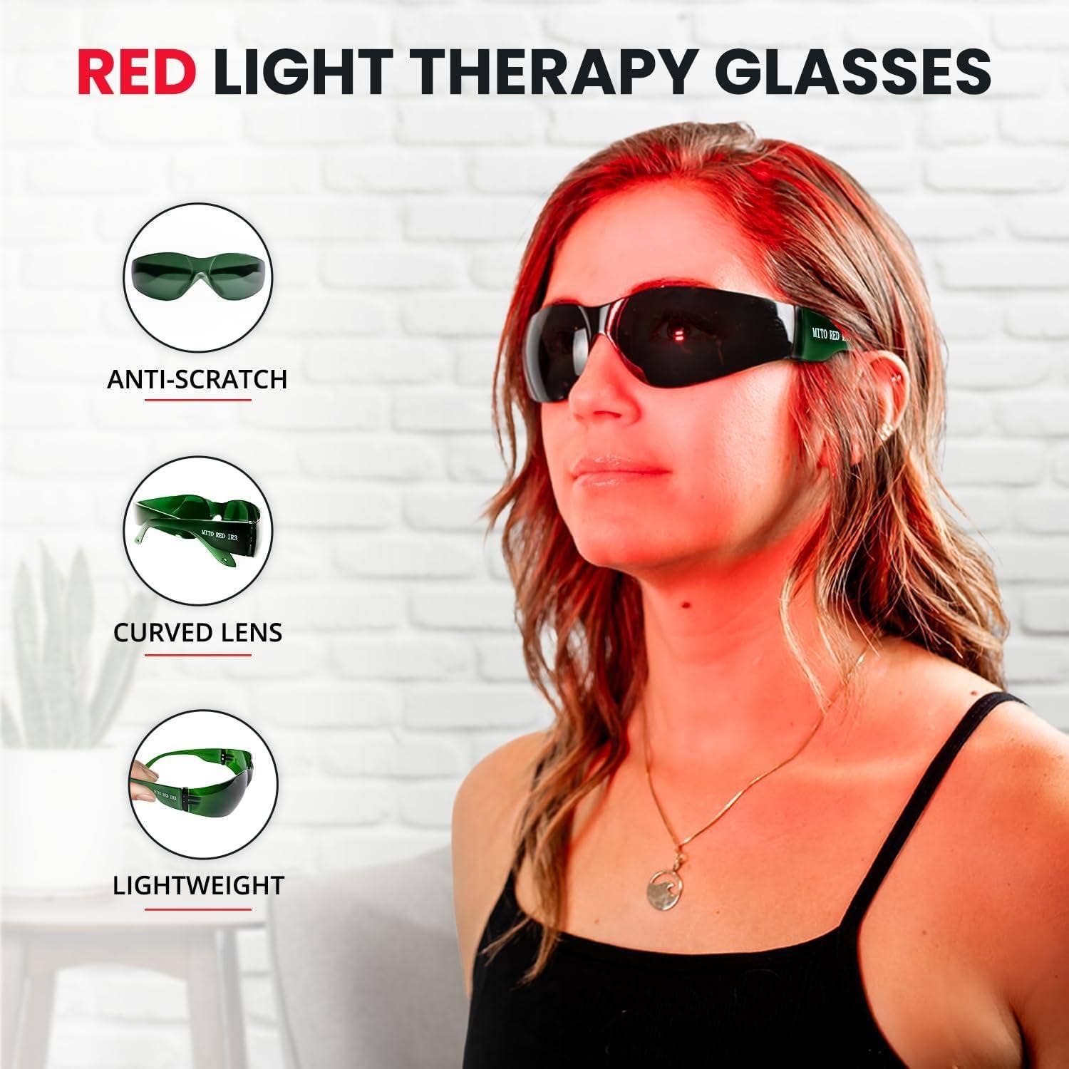 Mito Red Light - Wholesale Sunglasses - Unisex - Mito Red Light | Red Light Therapy Glasses IR3 (Dark)3