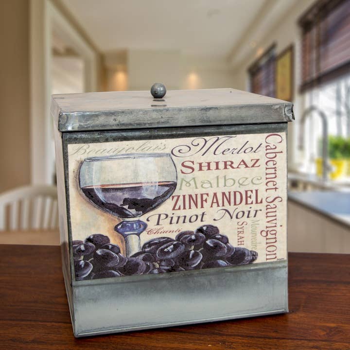 Scatola portaoggetti, grande, quadrata, argentata, in ferro, lattina per la vendita all'ingrosso da parte di Antikas