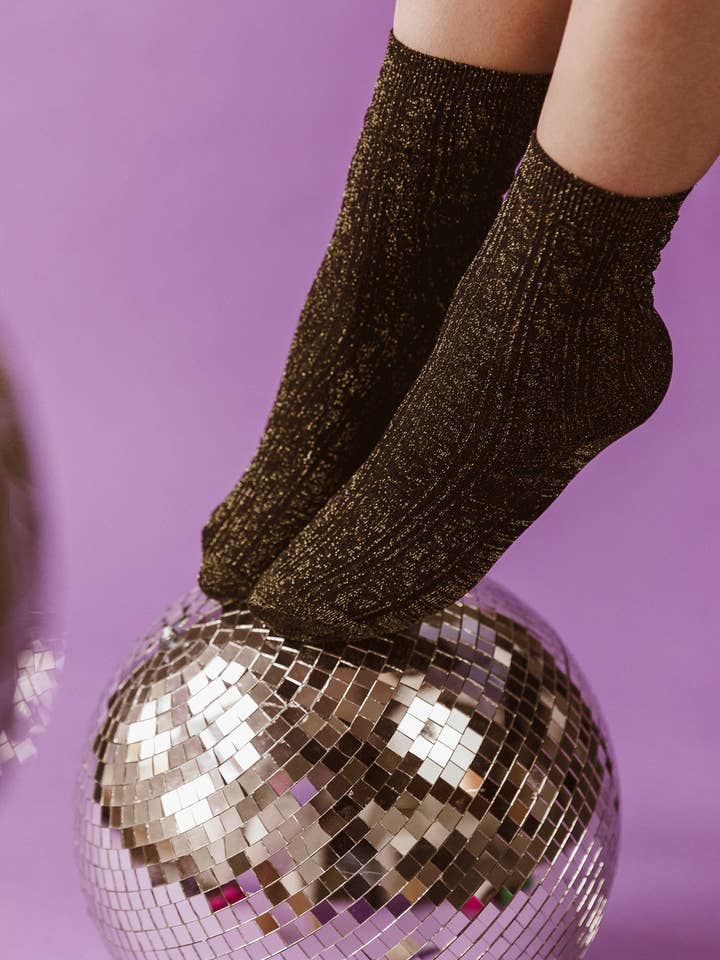 Nero Calzini Glitter Oro Donna - Nero in vendita all'ingrosso su Faire0