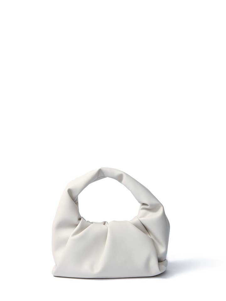Marshmallow croissant bag in soft leather, White for wholesale by Bob Ore Blue Collection