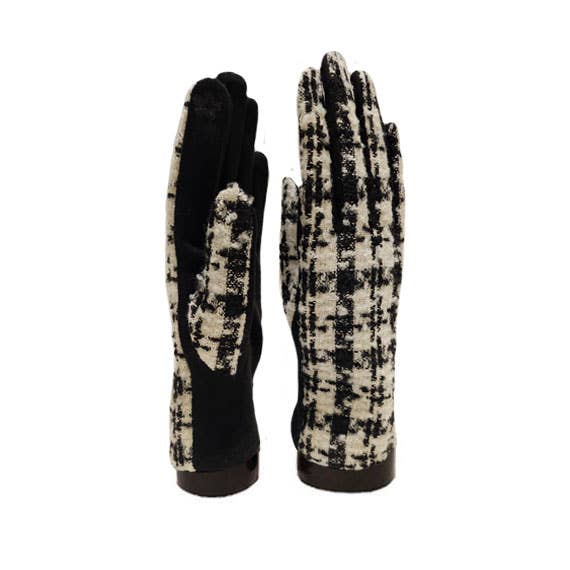 Access by Mediterranean Concepts - Wholesale Gloves - Women's - Black/White Classic Houndstooth in a wool feel Glove 0
