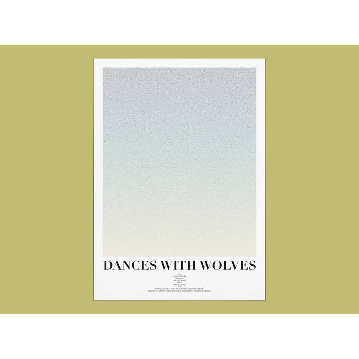 Poster do Filme Tipográfico Minimalista de Danças com Lobos por atacado de Fade Out Prints