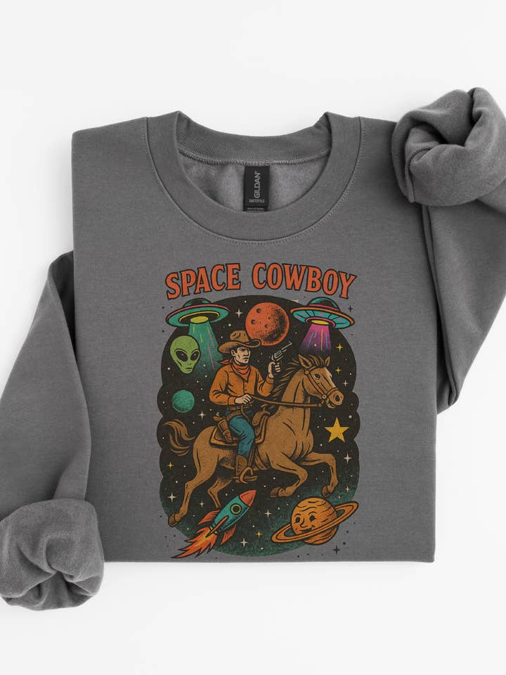 Space Cowboy Sweatshirt for wholesale by Hank & Scoot