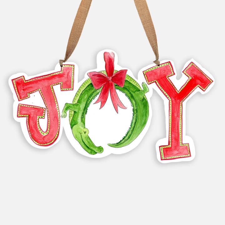 Joy Alligator Door Hanger for wholesale by Magnolia Creative Co.