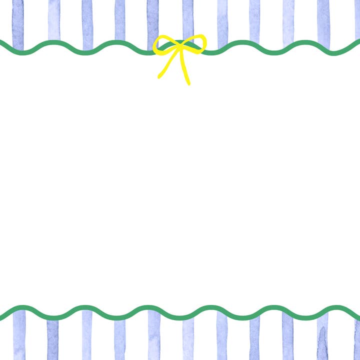 Duncan Sister Designs - Wholesale Stationery/Notecard Set - Spring Stripe Preppy Notecards – Set of 8, USA Made4