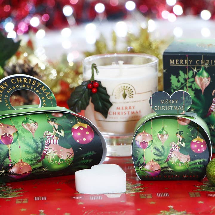 The English Soap Company – wholesale Bar Soap – Christmas Elf Mulled Wine Large Gift Bath Soap1