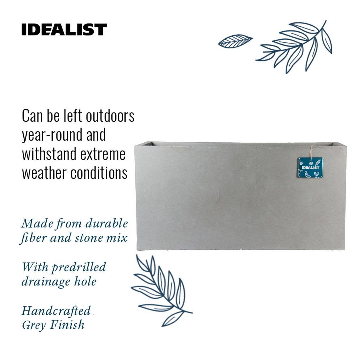 Idealist Lite Fibrestone Planters - Vente Jardinière - Potager contemporain léger en béton résistant au gel14