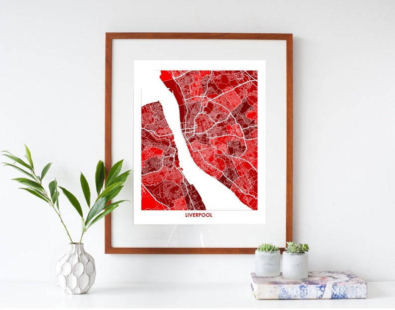 Juanita's Adventures - Wholesale Art Print - Juanitas Liverpool England Map Print2