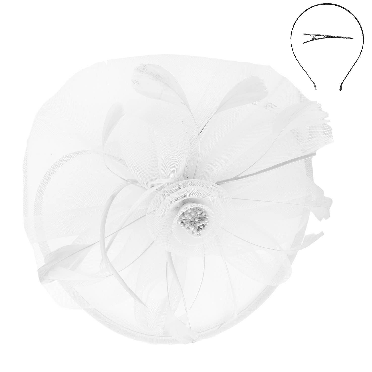 SP Sophia Collection - Vente Chapeau bibi – femme - Fascinateur à ruban floral en organza 4
