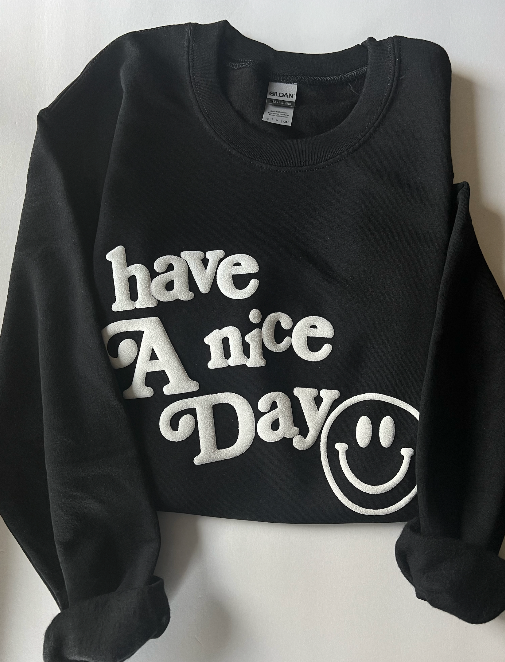 402threads - Wholesale Graphic Sweatshirt - Women's - Have A Nice Day Puff Crew1