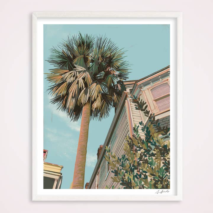 "Pastel Palmetto" Print for wholesale by Sarah Schools Art