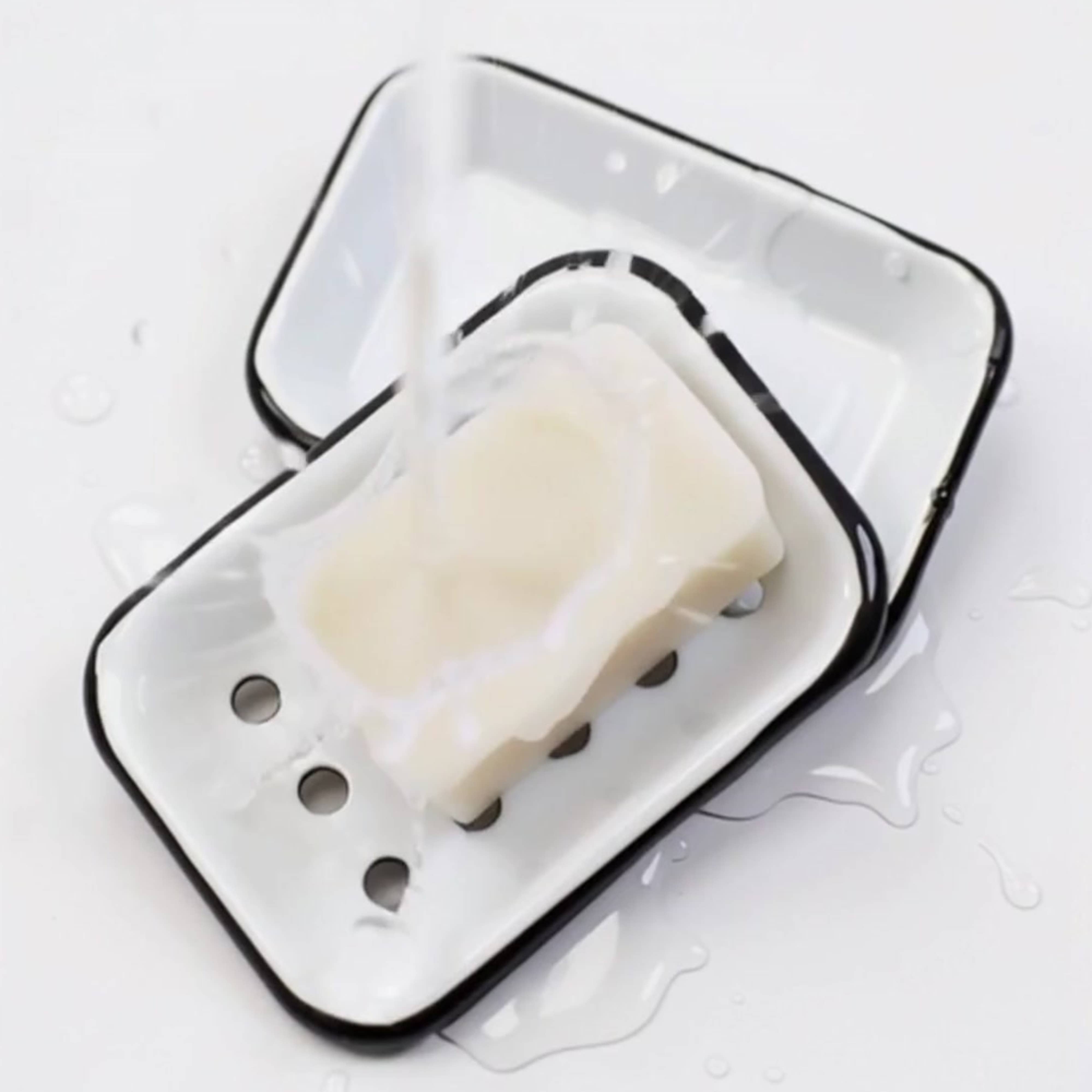 PILLOWPIA - Vente Porte-savons de bain - porte-savon en émail blanc1