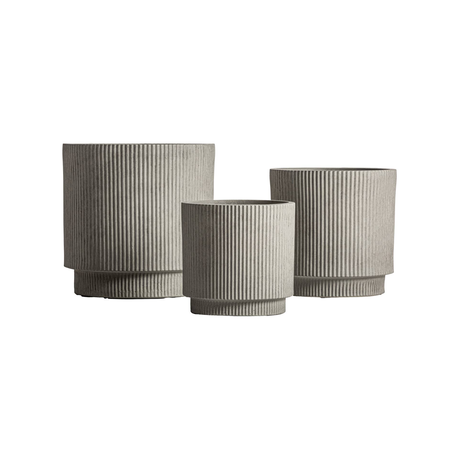 Kodu - Venta al por mayor Macetas - Juego de 3 maceteros de cerámica en color gris de 36x36x36cm0