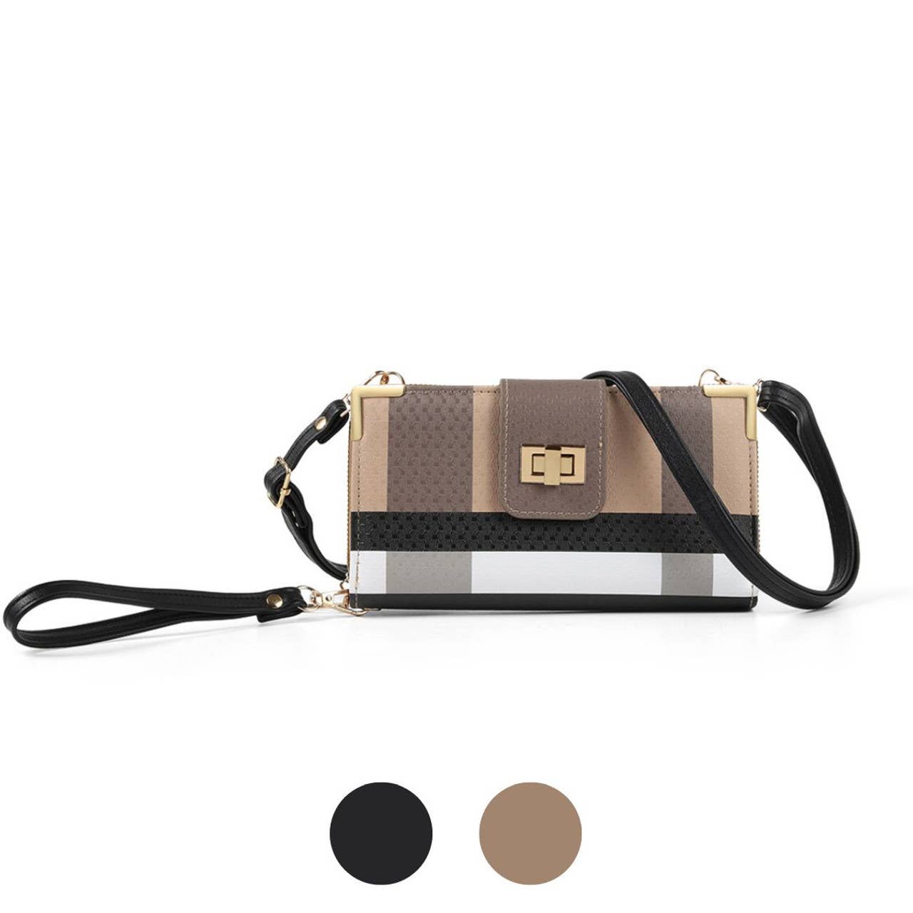 Selini New York - Vente Portefeuille – femme - Portefeuille à bandoulière en tartan pour femmes - LWBG12044