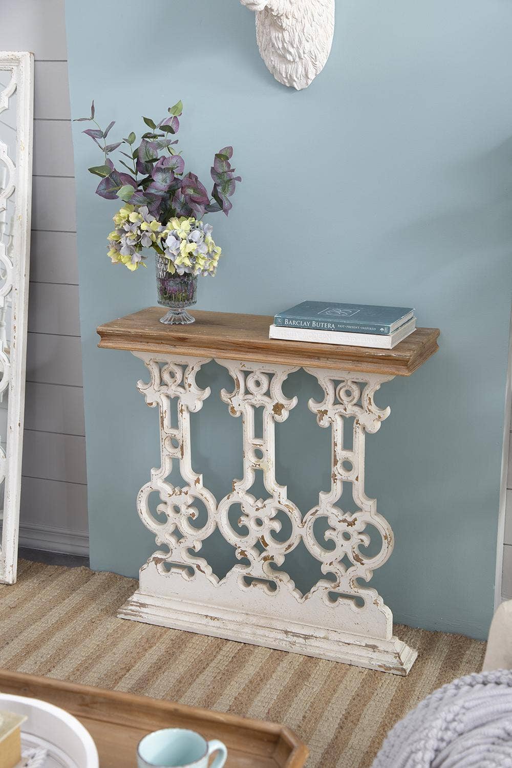 A&B Home Group Inc. - Vente Console - Table console vintage classique blanc lavé 32x12x32"8