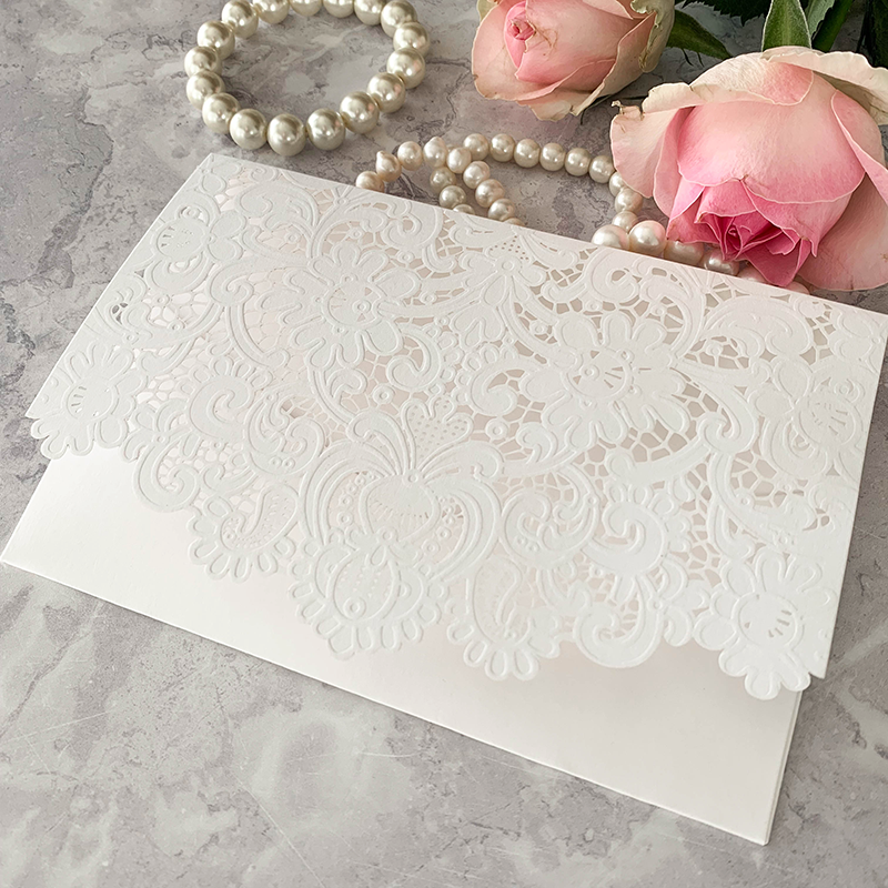 Imaginediy - Wholesale Invitations - Parisienne Wedding Invitation -  Matt Off White2