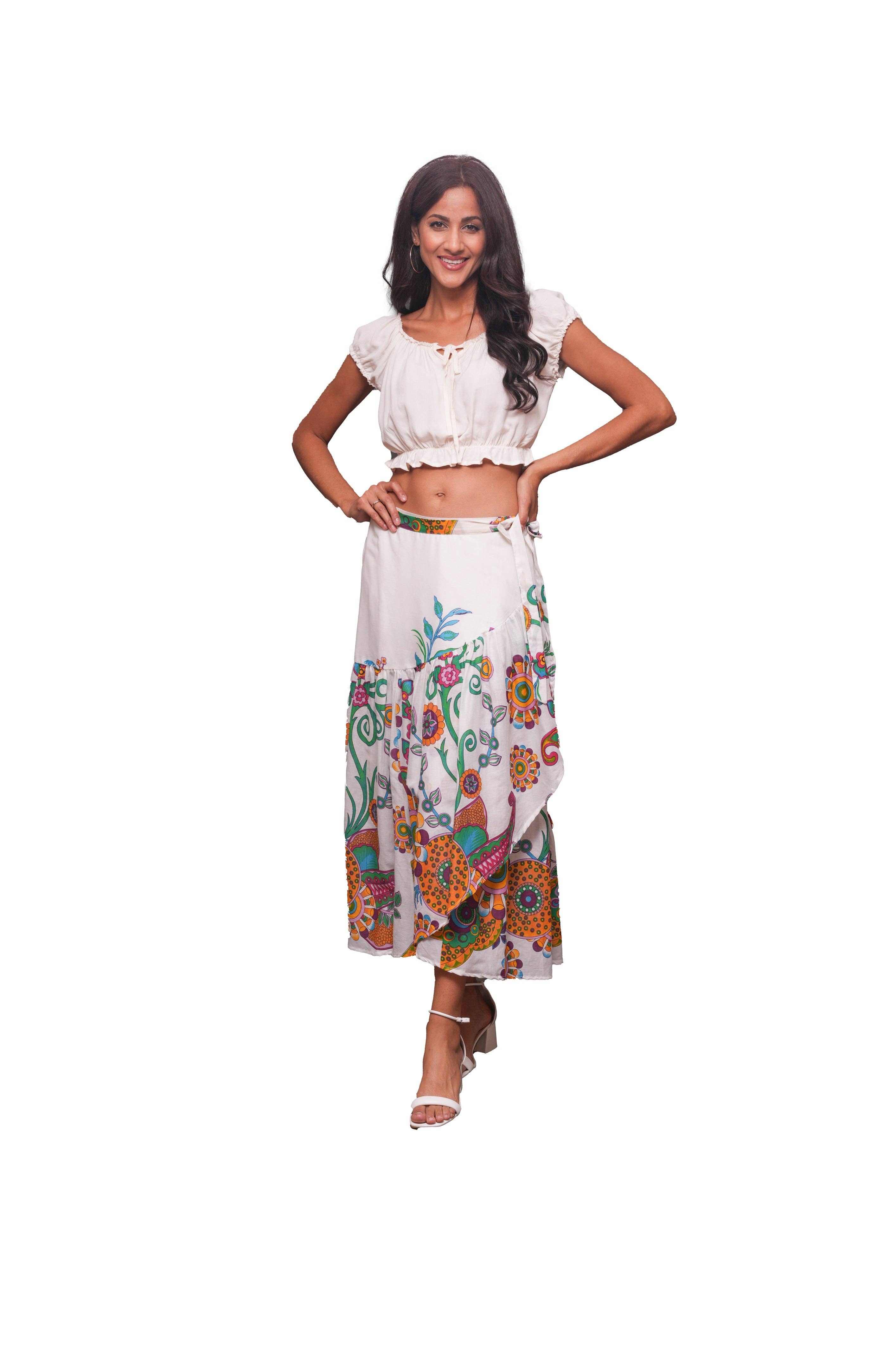 Sacred Threads - Venta al por mayor Falda - Mujer - Falda cruzada de verano Blossom Bloom2