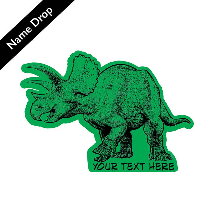 Triceratops Stickers Name Drop | Customizable for wholesale by Counter Couture