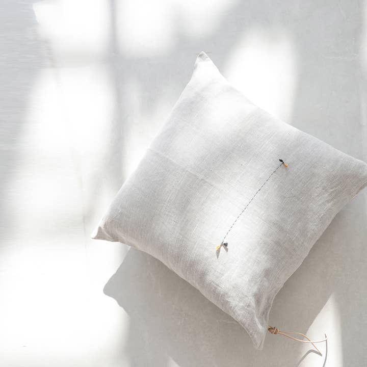 Cielo Pillow- Oatmeal linen. 20x20 inches for wholesale by Celina Mancurti, LLC