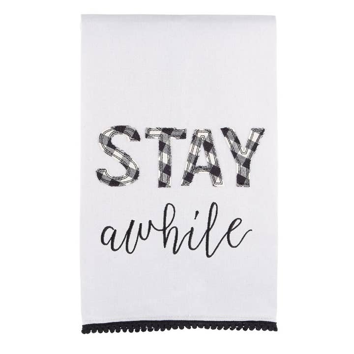 Stay Awhile Tea Towel for wholesale by Glory Haus