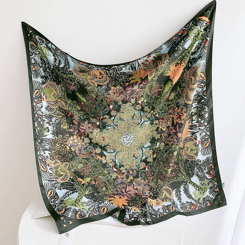 Marayn - Vendita all'ingrosso Sciarpa - Donna - Sciarpa di Seta Floreale Vintage 2025 Elegante Scialle4