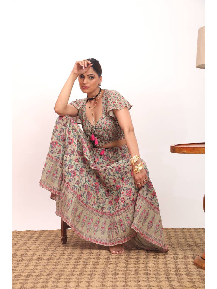 The Fox and The Mermaid – wholesale Top & skirt set – Women's – Block Printed Top and Skirt: Matching Set (Ziya )6