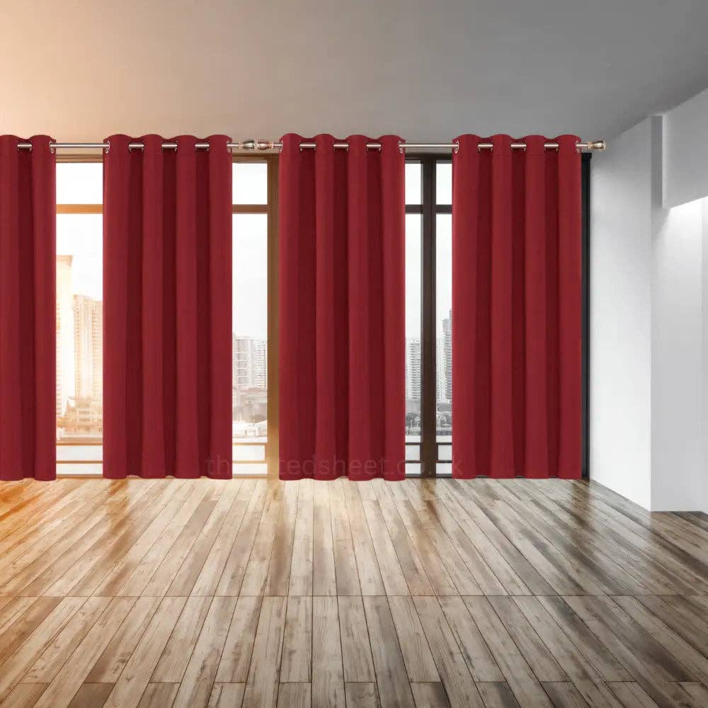 The Fitted Sheets – wholesale Curtain – Red Blackout Thermal Curtains – Eyelet Top, 2 Panels3