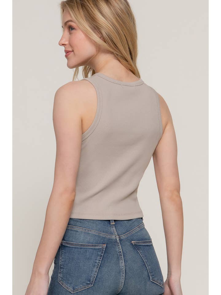 Active Basic | Active USA - Venta al por mayor Camiseta sin mangas - Mujer - Top sin mangas de punto acanalado de algodón y spandex con cuello redondo36