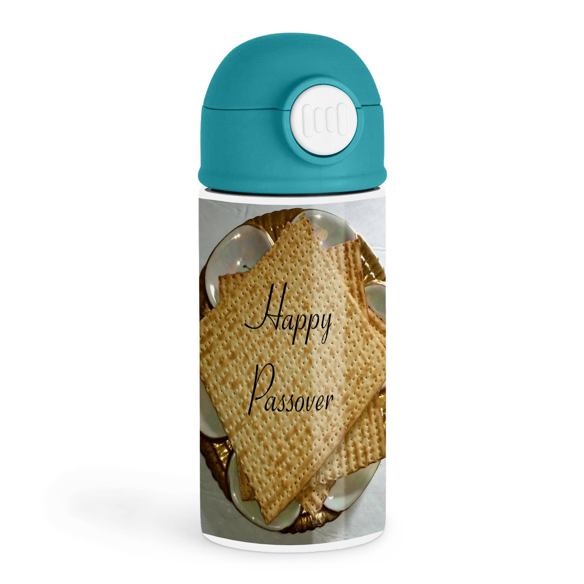 3dRose - Wholesale Water Bottle - 3dRose, Image of Happy Passover On Matzoh And Seder Plate, Kids Water Bottle0